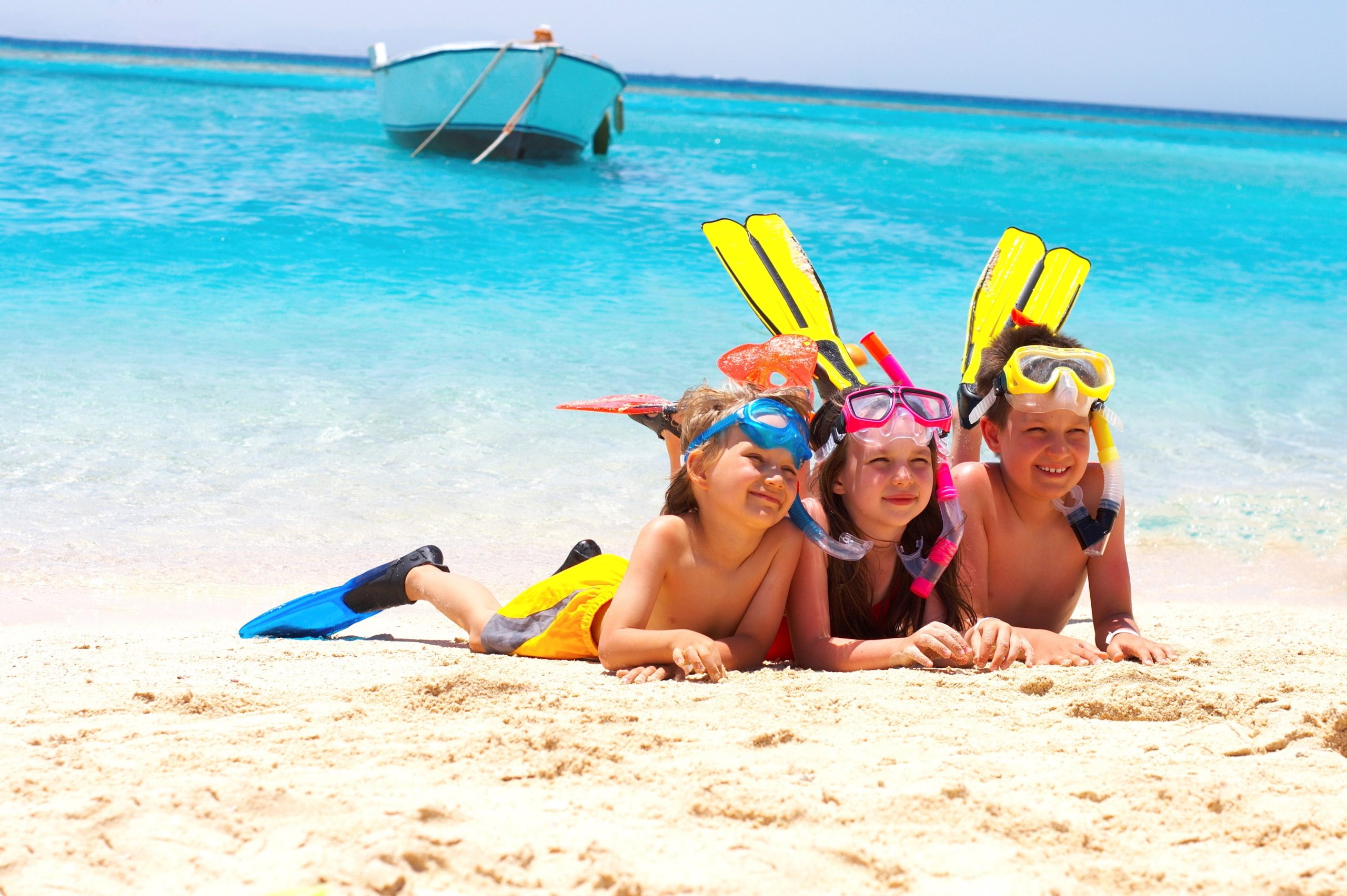 Kids Enjoying Snorkeling along Tanjung Lesung Beach