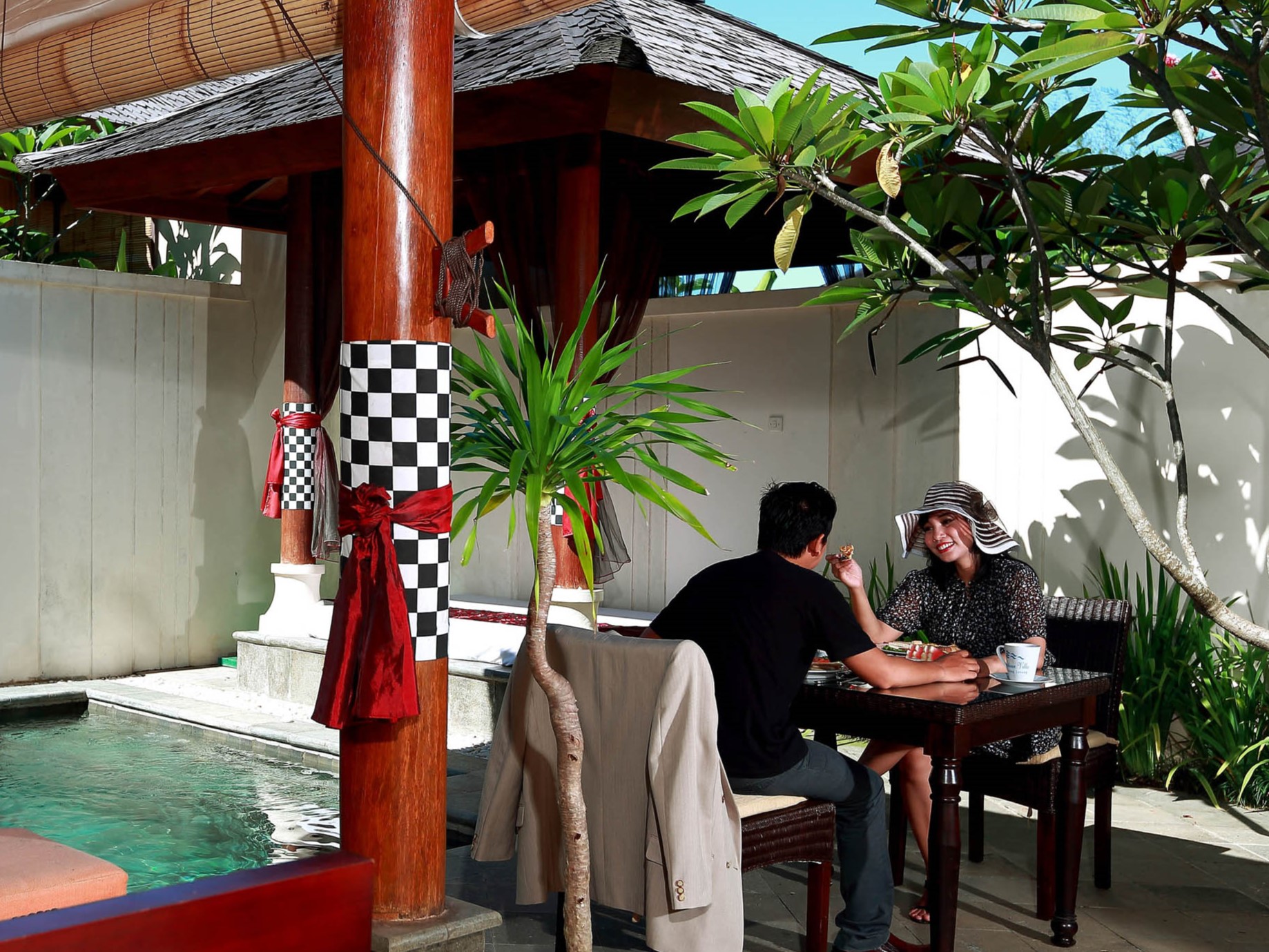 Romantic private pool villa ambience at Kalicaa Villa Tanjung Lesung